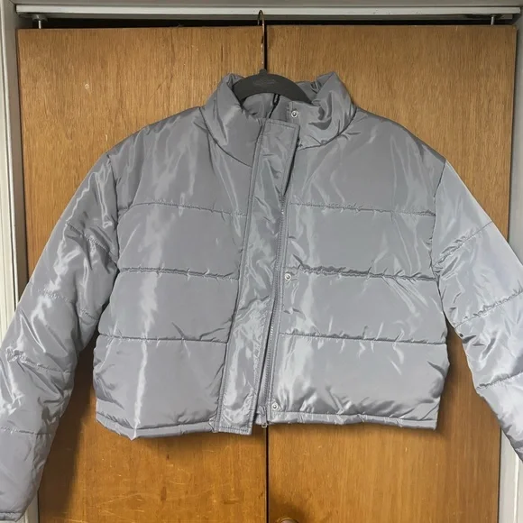 Pretty Little Thing Gray Puffer - Picture 1 of 5